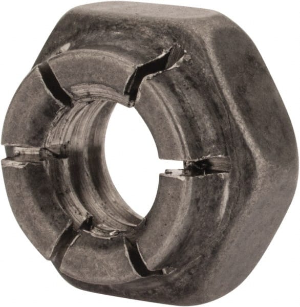 Flex-Loc - 1/4-20 UNC 18-8 Hex Lock Nut with Expanding Flex Top - 7/32" High, Uncoated, Meets Military Specifications - Exact Tooling
