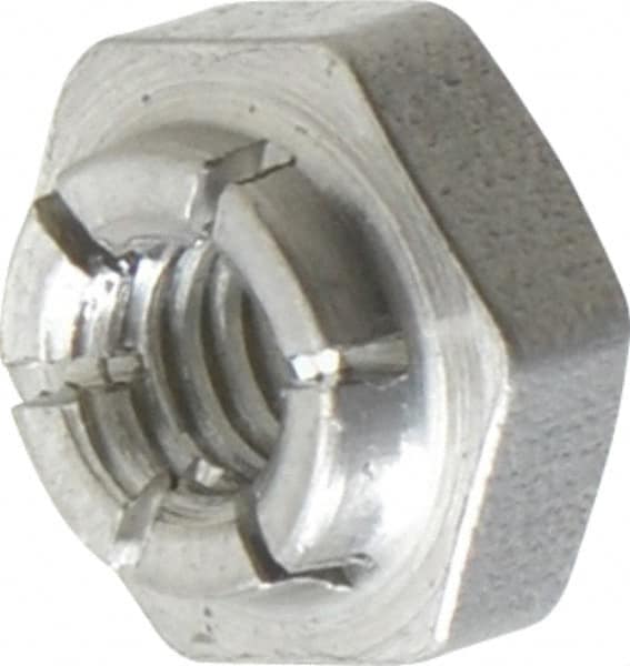 Flex-Loc - #8-32 UNJC 18-8 Hex Lock Nut with Expanding Flex Top - 3/16" High, Uncoated, Meets Military Specifications - Exact Tooling
