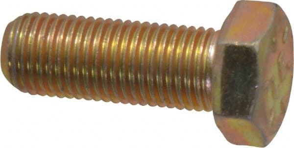 Value Collection - 3/8-24 UNF, 1" Length Under Head Hex Head Cap Screw - Fully Threaded, Grade 8 Alloy Steel, Zinc-Plated Finish, 9/16" Hex - Exact Tooling