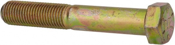 Value Collection - 7/16-20 UNF, 2-3/4" Length Under Head Hex Head Cap Screw - Partially Threaded, Grade 8 Alloy Steel, Zinc-Plated Finish, 5/8" Hex - Exact Tooling