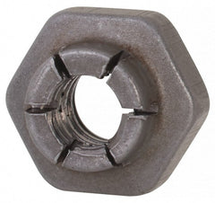 Flex-Loc - #10-24 UNJC Grade 2 Hex Lock Nut with Expanding Flex Top - Uncoated, Meets Military Specifications - Exact Tooling