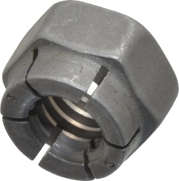 Flex-Loc - 5/16-18 UNC Grade 2 Hex Lock Nut with Expanding Flex Top - Uncoated, Meets Military Specifications - Exact Tooling