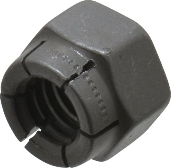Flex-Loc - 3/8-16 UNC Grade 2 Hex Lock Nut with Expanding Flex Top - Uncoated, Meets Military Specifications - Exact Tooling