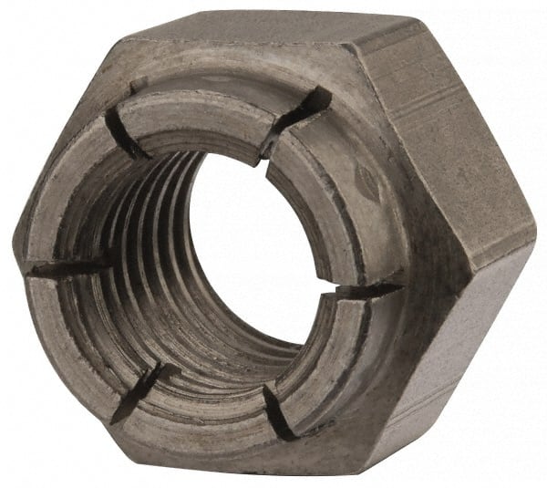 Flex-Loc - 5/8-11 UNC Grade 2 Hex Lock Nut with Expanding Flex Top - 15/16" Width Across Flats, Uncoated, Meets Military Specifications - Exact Tooling