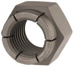 Flex-Loc - 1-8 UNC Grade 2 Hex Lock Nut with Expanding Flex Top - 1-7/16" Width Across Flats, Uncoated, Meets Military Specifications - Exact Tooling