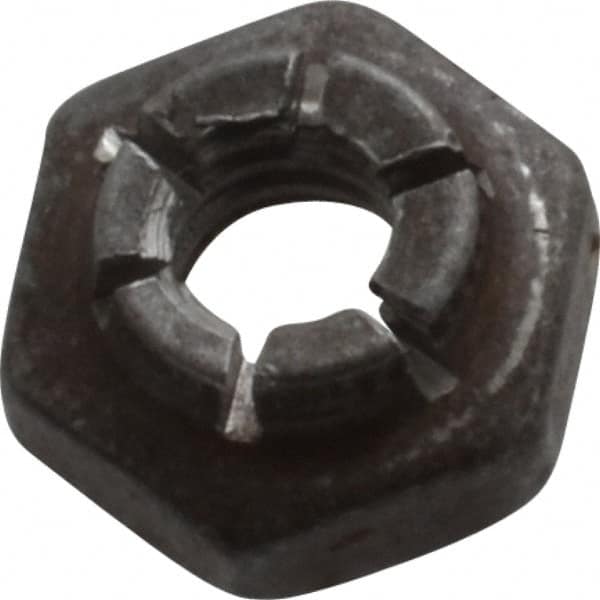 Flex-Loc - #10-24 UNJC Grade 2 Hex Lock Nut with Expanding Flex Top - 3/16" High, Uncoated, Meets Military Specifications - Exact Tooling