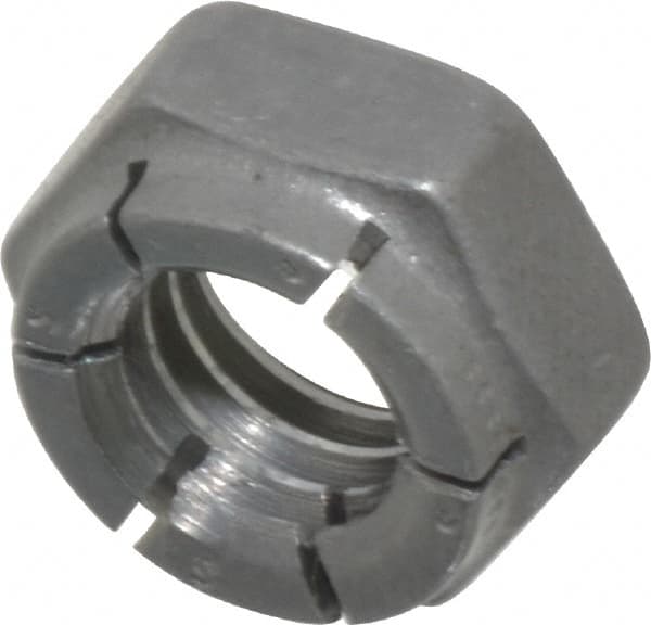 Flex-Loc - 3/8-16 UNC Grade 2 Hex Lock Nut with Expanding Flex Top - 9/32" High, Uncoated, Meets Military Specifications - Exact Tooling