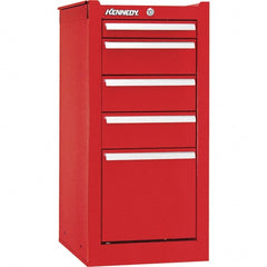 Kennedy - 5 Drawer Red Side Cabinet - 13-5/8" Wide x 29" High x 20" Deep, Use with 29" Wide Roller Cabinet - Exact Tooling