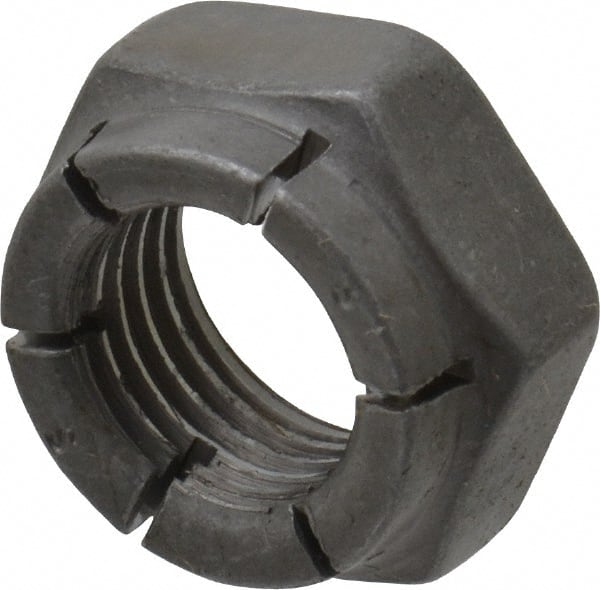 Flex-Loc - 3/8-24 UNJF Grade 2 Hex Lock Nut with Expanding Flex Top - 9/32" High, Uncoated, Meets Military Specifications - Exact Tooling