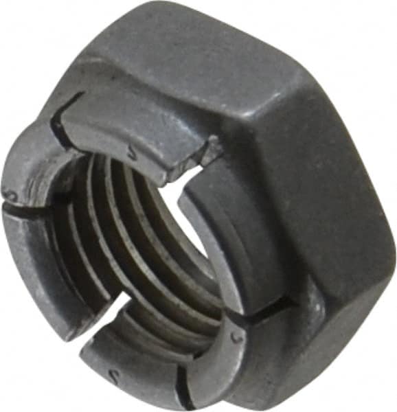 Flex-Loc - 7/16-20 UNJF Grade 2 Hex Lock Nut with Expanding Flex Top - 21/64" High, Uncoated, Meets Military Specifications - Exact Tooling