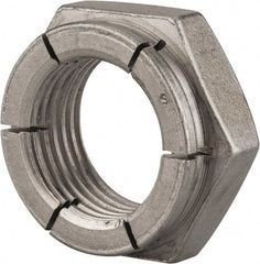 Flex-Loc - 1-12 UNJF Grade 2 Hex Lock Nut with Expanding Flex Top - 1-7/16" Width Across Flats, Uncoated, Meets Military Specifications - Exact Tooling