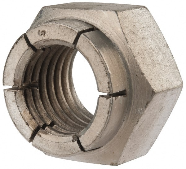 Flex-Loc - 7/8-9 UNC Grade 2 Heavy Hex Lock Nut with Expanding Flex Top - Cadmium-Plated Finish, Meets Military Specifications - Exact Tooling