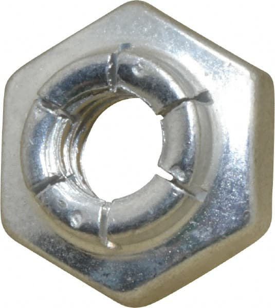 Flex-Loc - 1/4-20 UNC Grade 2 Heavy Hex Lock Nut with Expanding Flex Top - 7/32" High, Cadmium-Plated Finish, Meets Military Specifications - Exact Tooling