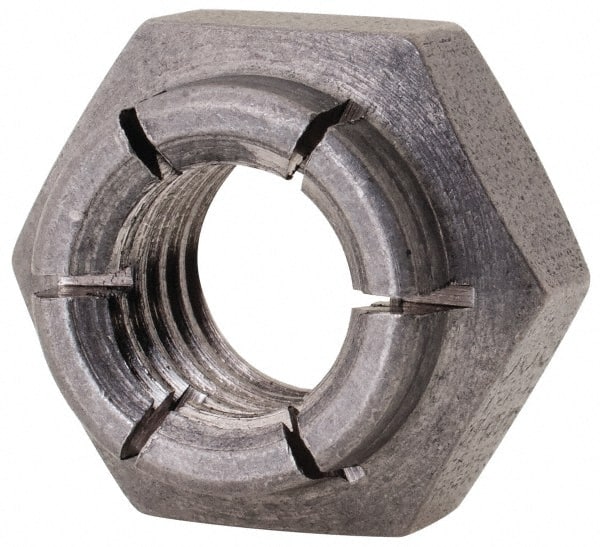 Flex-Loc - 3/8-16 UNC 18-8 Heavy Hex Lock Nut with Expanding Flex Top - Uncoated, Meets Military Specifications - Exact Tooling