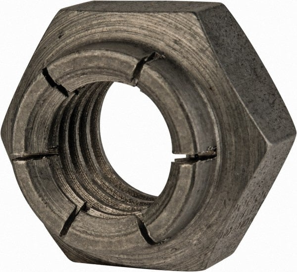 Flex-Loc - 1/2-13 UNC 18-8 Heavy Hex Lock Nut with Expanding Flex Top - Uncoated, Meets Military Specifications - Exact Tooling