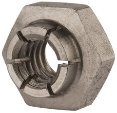Flex-Loc - 1/4-20 UNC 18-8 Heavy Hex Lock Nut with Expanding Flex Top - Uncoated, Meets Military Specifications - Exact Tooling