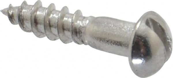 Value Collection - #4, 1/2" Length Under Head, Slotted Drive, Round Head Wood Screw - Exact Tooling