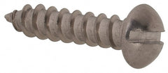 Value Collection - #8, 3/4" Length Under Head, Slotted Drive, Round Head Wood Screw - Stainless Steel, Grade 18-8 - Exact Tooling