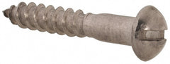 Value Collection - #8, 1" Length Under Head, Slotted Drive, Round Head Wood Screw - Stainless Steel, Grade 18-8 - Exact Tooling