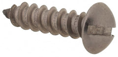 Value Collection - #10, 3/4" Length Under Head, Slotted Drive, Round Head Wood Screw - Stainless Steel, Grade 18-8 - Exact Tooling