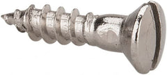 Value Collection - #4, 1/2" Length Under Head, Slotted Drive, Oval Head Wood Screw - Stainless Steel, Grade 18-8 - Exact Tooling