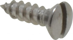 Value Collection - #6, 1/2" Length Under Head, Slotted Drive, Oval Head Wood Screw - Stainless Steel, Grade 18-8 - Exact Tooling