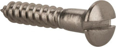 Value Collection - #6, 3/4" Length Under Head, Slotted Drive, Oval Head Wood Screw - Stainless Steel, Grade 18-8 - Exact Tooling