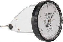 Mitutoyo - 0.03 Inch Range, 0.0005 Inch Dial Graduation, Vertical Dial Test Indicator - 1.5748 Inch White Dial, 0-15-0 Dial Reading, Accurate to 0.0005 Inch - Exact Tooling