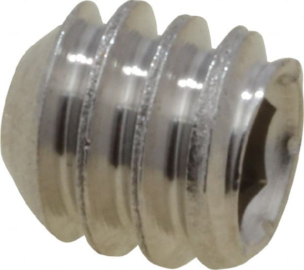 Value Collection - #10-24 UNC, 3/16" OAL, Cup Point Set Screw - Grade 316 Stainless Steel, 3/32" Key - Exact Tooling
