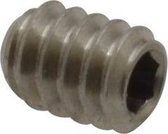 Value Collection - #10-24 UNC, 1/4" OAL, Cup Point Set Screw - Grade 316 Stainless Steel, 3/32" Key - Exact Tooling