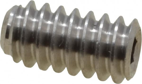 Value Collection - #10-24 UNC, 3/8" OAL, Cup Point Set Screw - Grade 316 Stainless Steel, 3/32" Key - Exact Tooling