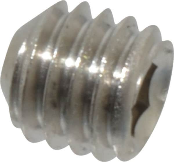 Value Collection - #10-32 UNF, 3/16" OAL, Cup Point Set Screw - Grade 316 Stainless Steel, 3/32" Key - Exact Tooling