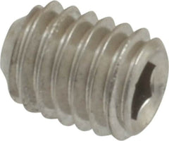 Value Collection - #10-32 UNF, 1/4" OAL, Cup Point Set Screw - Grade 316 Stainless Steel, 3/32" Key - Exact Tooling