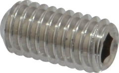 Value Collection - #10-32 UNF, 3/8" OAL, Cup Point Set Screw - Grade 316 Stainless Steel, 3/32" Key - Exact Tooling