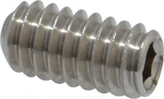 Value Collection - 1/4-20 UNC, 1/2" OAL, Cup Point Set Screw - Grade 316 Stainless Steel, 1/8" Key - Exact Tooling