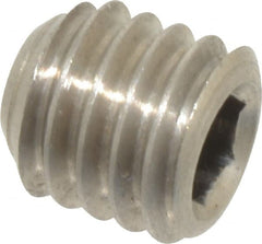 Value Collection - 3/8-16 UNC, 3/8" OAL, Cup Point Set Screw - Grade 316 Stainless Steel, 3/16" Key - Exact Tooling