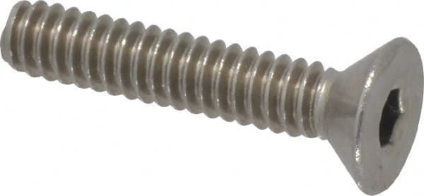 Value Collection - #10-24 UNC Hex Socket Drive, 82° Flat Screw - Grade 18-8 Stainless Steel, 1" OAL - Exact Tooling