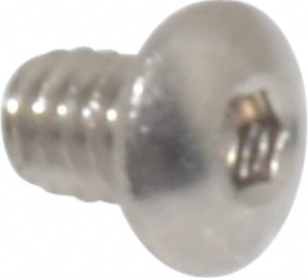 Value Collection - #2-56 UNC Hex Socket Drive, Button Screw - Grade 18-8 Stainless Steel, 1/8" Length Under Head - Exact Tooling