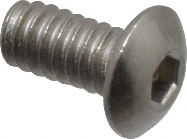 Value Collection - #2-56 UNC Hex Socket Drive, Button Screw - Grade 18-8 Stainless Steel, 3/16" Length Under Head - Exact Tooling