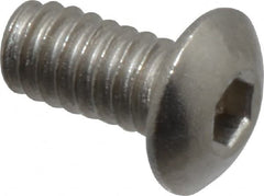 Value Collection - #2-56 UNC Hex Socket Drive, Button Screw - Grade 18-8 Stainless Steel, 3/16" Length Under Head - Exact Tooling