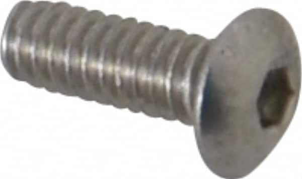 Value Collection - #2-56 UNC Hex Socket Drive, Button Screw - Grade 18-8 Stainless Steel, 1/4" Length Under Head - Exact Tooling