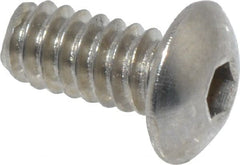 Value Collection - #4-40 UNC Hex Socket Drive, Button Screw - Grade 18-8 Stainless Steel, Uncoated, Fully Threaded, 1/4" Length Under Head - Exact Tooling