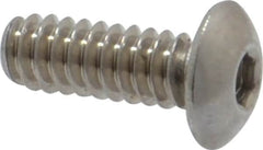 Value Collection - #4-40 UNC Hex Socket Drive, Button Screw - Grade 18-8 Stainless Steel, Uncoated, Fully Threaded, 5/16" Length Under Head - Exact Tooling