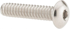 Value Collection - #4-40 UNC Hex Socket Drive, Button Screw - Grade 18-8 Stainless Steel, Uncoated, Fully Threaded, 1/2" Length Under Head - Exact Tooling