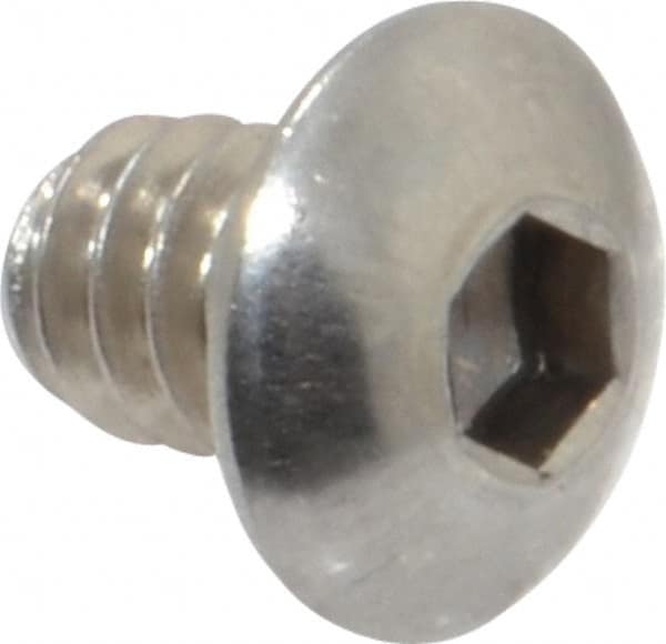 Value Collection - #10-24 UNC Hex Socket Drive, Button Screw - Grade 18-8 Stainless Steel, Uncoated, Fully Threaded, 1/4" Length Under Head - Exact Tooling