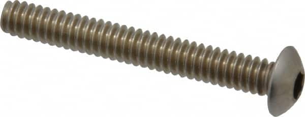 Value Collection - #10-24 UNC Hex Socket Drive, Button Screw - Grade 18-8 Stainless Steel, 1-1/2" Length Under Head - Exact Tooling