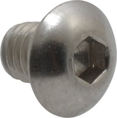Value Collection - #10-32 UNF Hex Socket Drive, Button Screw - Grade 18-8 Stainless Steel, Uncoated, Fully Threaded, 1/4" Length Under Head - Exact Tooling