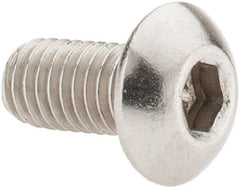 Value Collection - #10-32 UNF Hex Socket Drive, Button Screw - Grade 18-8 Stainless Steel, Uncoated, Fully Threaded, 3/8" Length Under Head - Exact Tooling