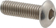 Value Collection - #10-32 UNF Hex Socket Drive, Button Screw - Grade 18-8 Stainless Steel, Uncoated, Fully Threaded, 5/8" Length Under Head - Exact Tooling