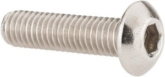 Value Collection - #10-32 UNF Hex Socket Drive, Button Screw - Grade 18-8 Stainless Steel, Uncoated, Fully Threaded, 3/4" Length Under Head - Exact Tooling